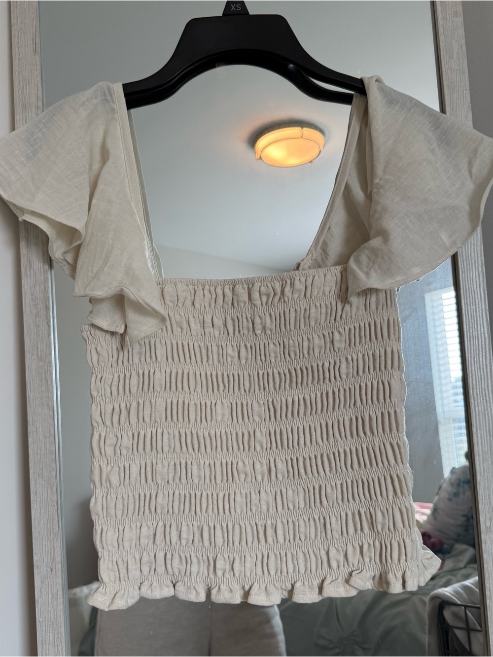 Lulus Cream Ruffle Top